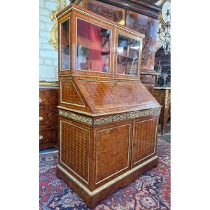 SECRETAIRE DE PENTE FORMANT VITRINE LOUIS XVI - 19ème