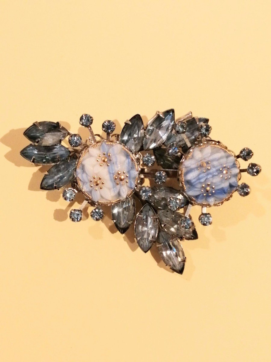 Designer Jewelry Set, Vintage Glass Signed Judy Lee 1960 Vintage-photo-2