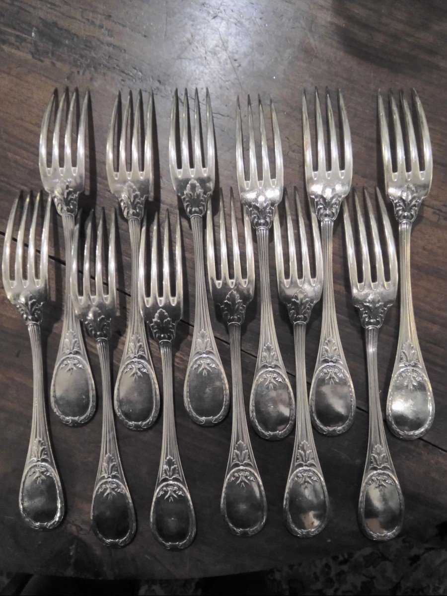 Christofle Cutlery Set Of 12 Table Cutlery -photo-2