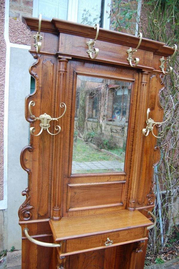 Napoleon III Coat Rack In Walnut Late 19th Century-photo-4