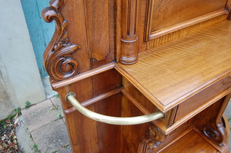 Napoleon III Coat Rack In Walnut Late 19th Century-photo-3