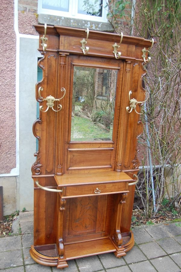 Napoleon III Coat Rack In Walnut Late 19th Century-photo-5