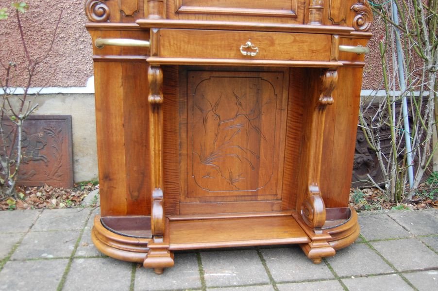 Napoleon III Coat Rack In Walnut Late 19th Century-photo-6