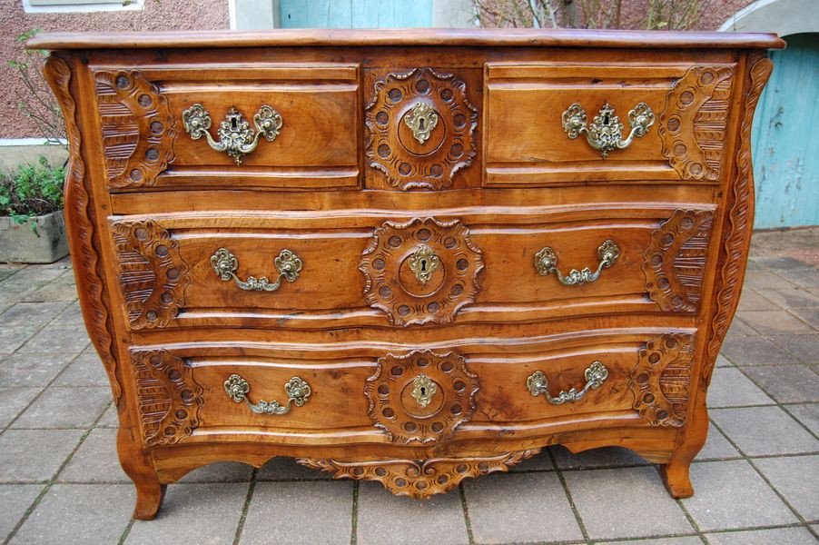 Commode Louis XV Lyonnaise In Walnut From The 18th Century-photo-2