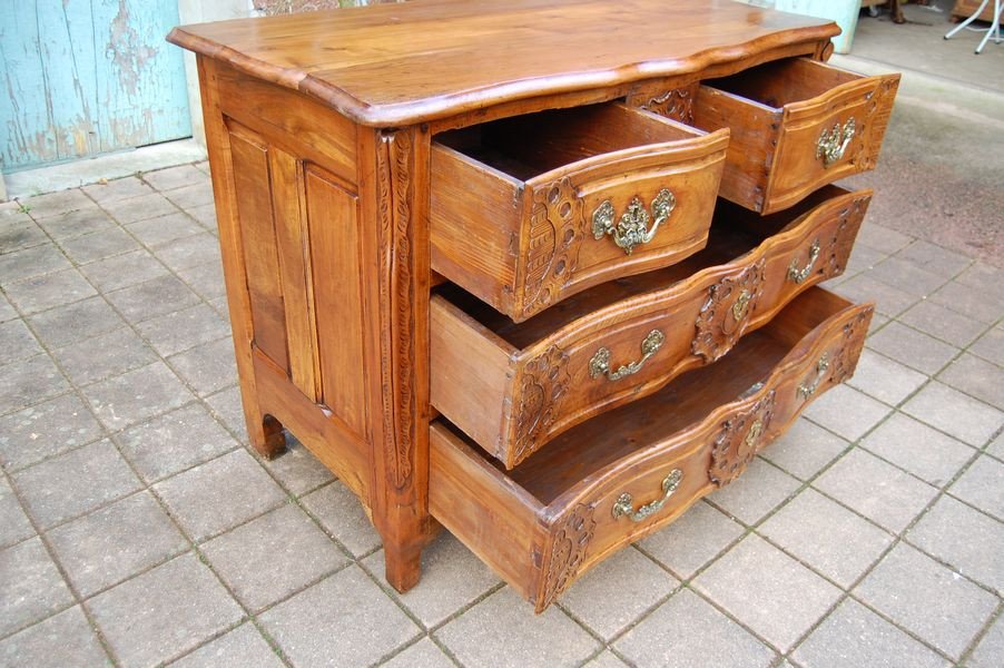 Commode Louis XV Lyonnaise In Walnut From The 18th Century-photo-3