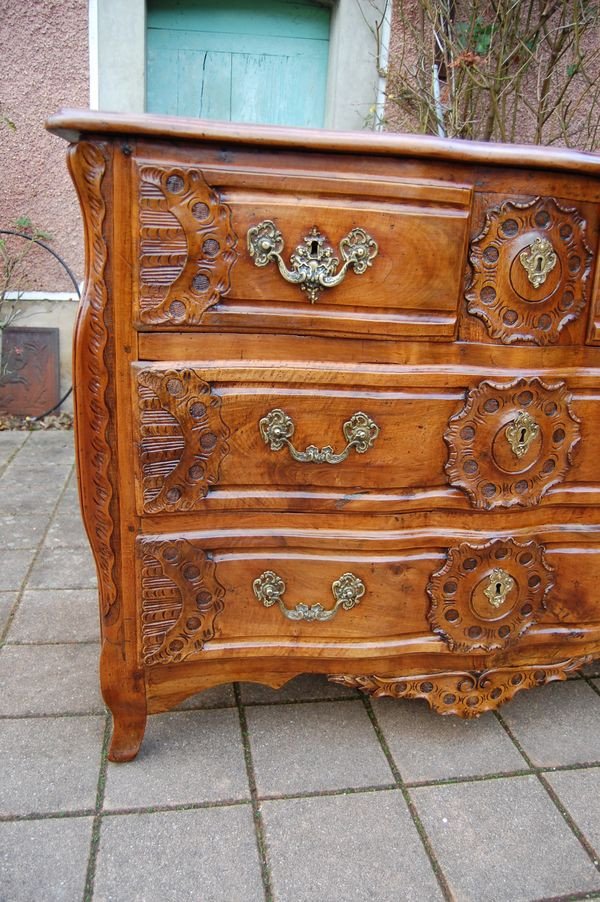 Commode Louis XV Lyonnaise In Walnut From The 18th Century-photo-4