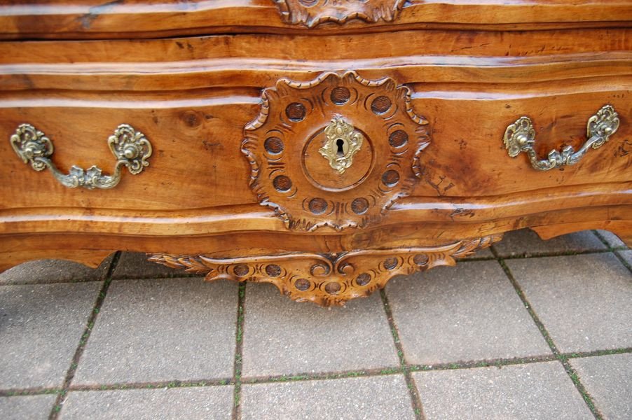 Commode Louis XV Lyonnaise In Walnut From The 18th Century-photo-2