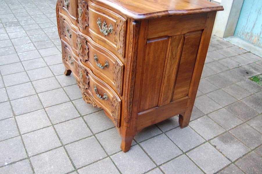 Commode Louis XV Lyonnaise In Walnut From The 18th Century-photo-3