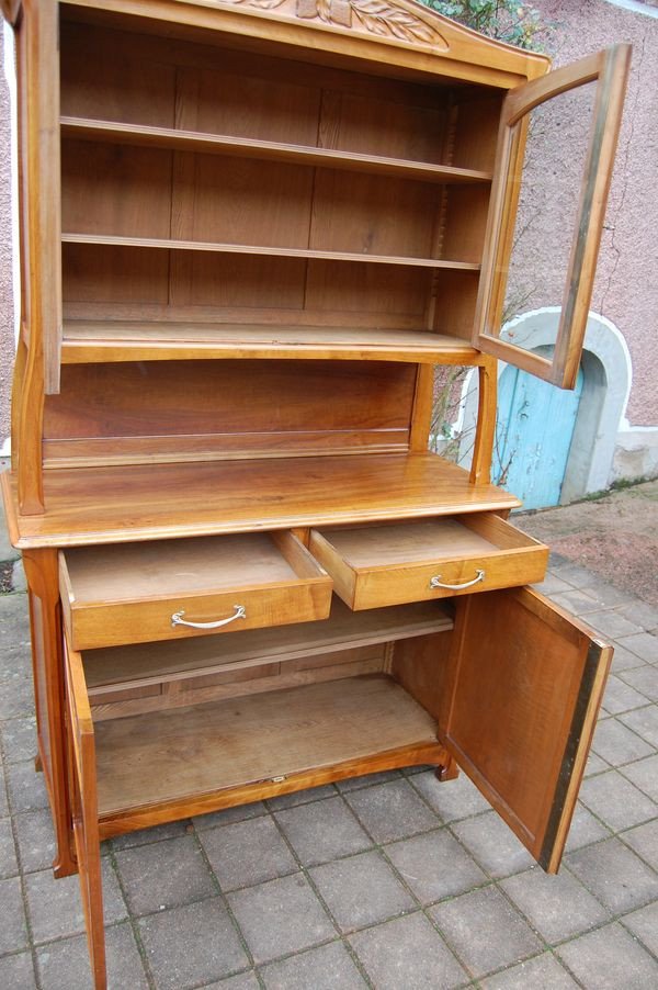 Buffet D Art Nouveau Period School Of Nancy In Burr Walnut And Oak-photo-1