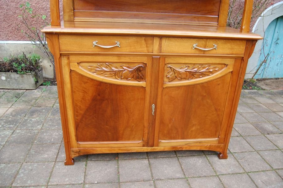 Buffet D Art Nouveau Period School Of Nancy In Burr Walnut And Oak-photo-4