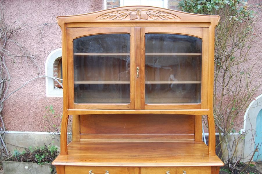 Buffet D Art Nouveau Period School Of Nancy In Burr Walnut And Oak-photo-7