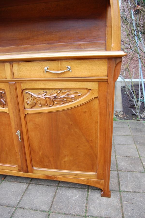 Buffet D Art Nouveau Period School Of Nancy In Burr Walnut And Oak-photo-8