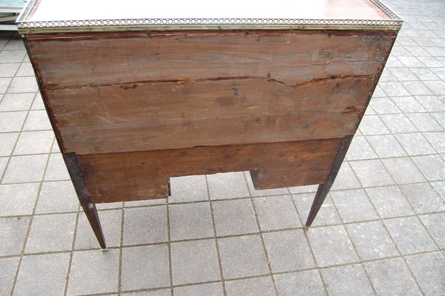 Cylinder Desk D Louis XVI Period In Walnut Er Plum Tree From The 18th Century-photo-5