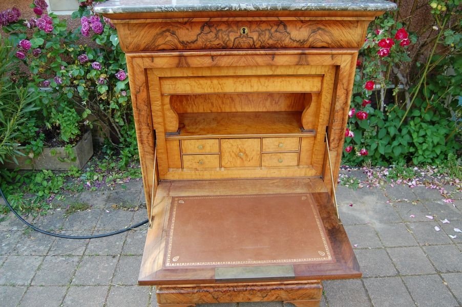 Secretary D Louis Philippe Period In Walnut From The 19th Century-photo-3