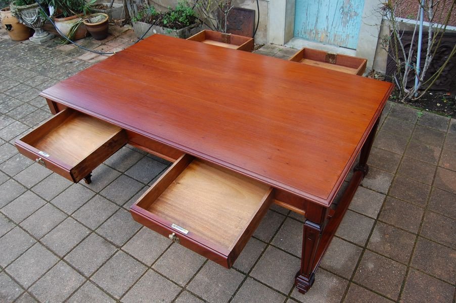 Very Large Desk D Napoleon III In Mahogany From The 19th Century-photo-2