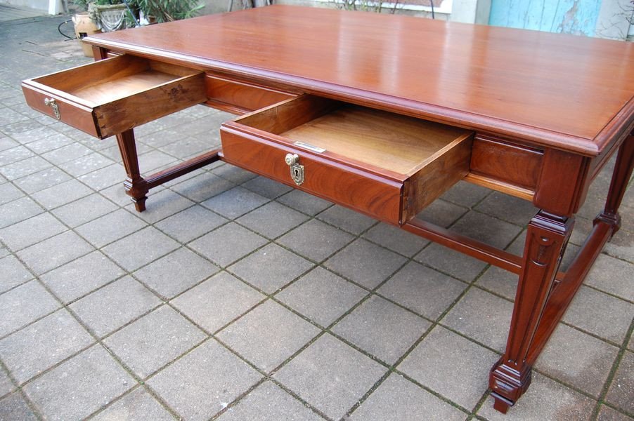 Very Large Desk D Napoleon III In Mahogany From The 19th Century-photo-3