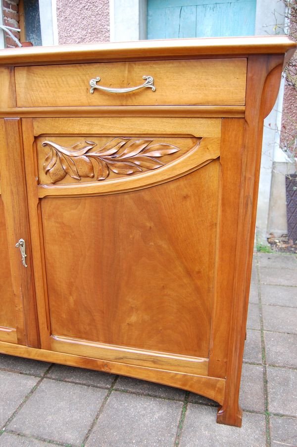 Buffet  D époque Art Nouveau En Noyer Des Années 1900 école de Nancy-photo-2