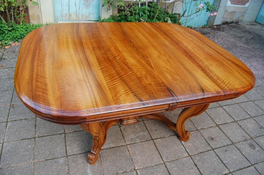 Napoleon III Table In Walnut Late 19th Century 5 Extensions 18 To 20 Place Settings-photo-3