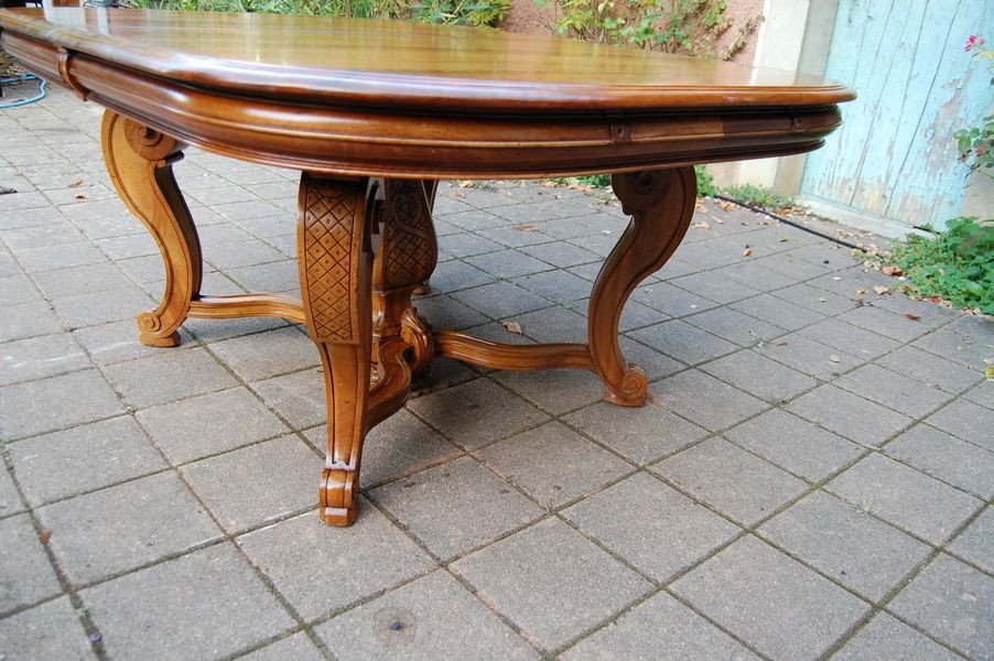 Napoleon III Table In Walnut Late 19th Century 5 Extensions 18 To 20 Place Settings-photo-1