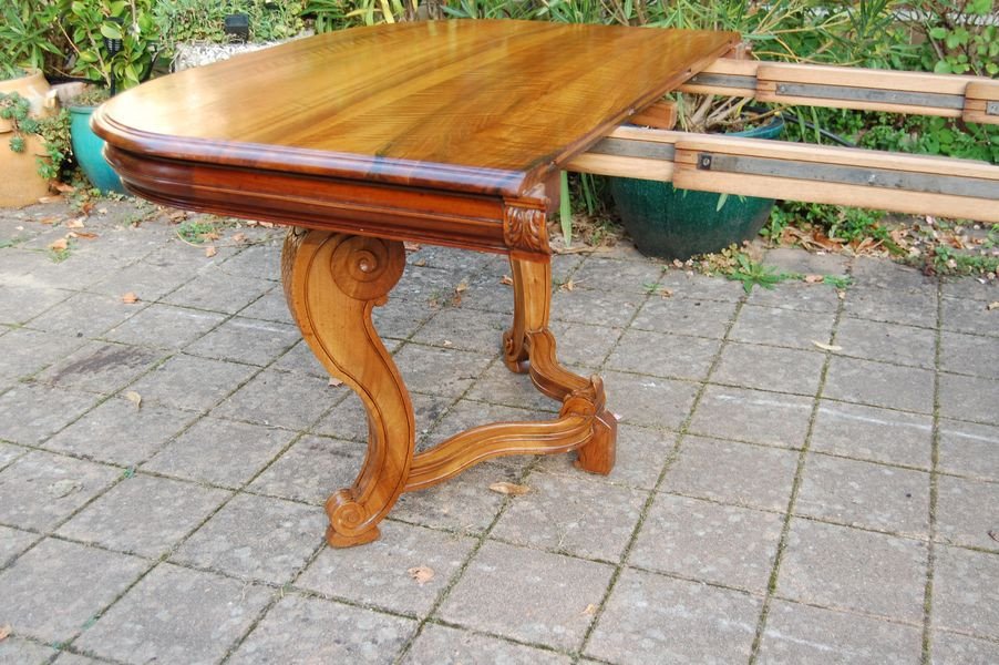 Napoleon III Table In Walnut Late 19th Century 5 Extensions 18 To 20 Place Settings-photo-5