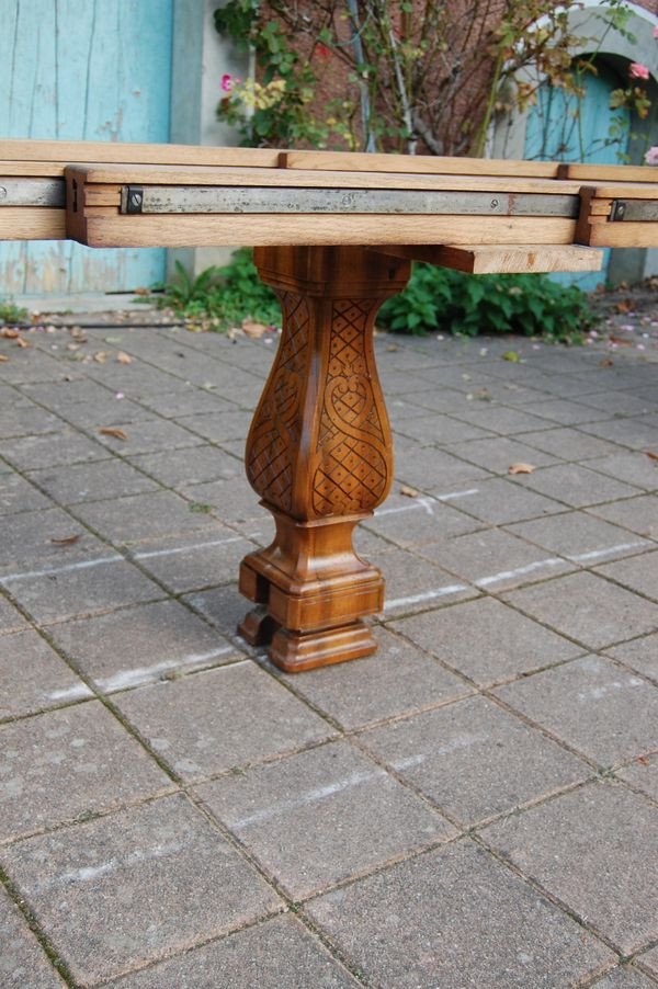 Napoleon III Table In Walnut Late 19th Century 5 Extensions 18 To 20 Place Settings-photo-6