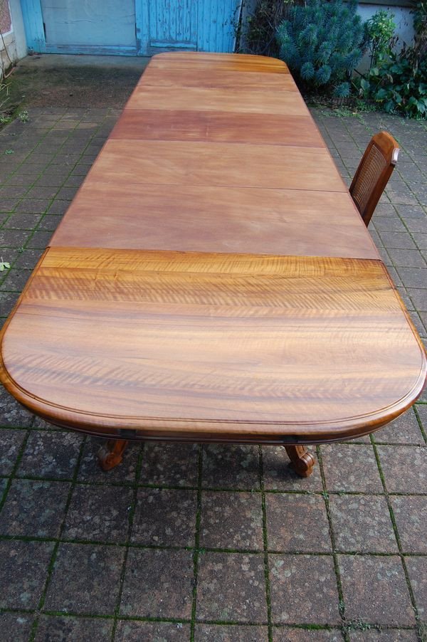 Napoleon III Table In Walnut Late 19th Century 5 Extensions 18 To 20 Place Settings-photo-8