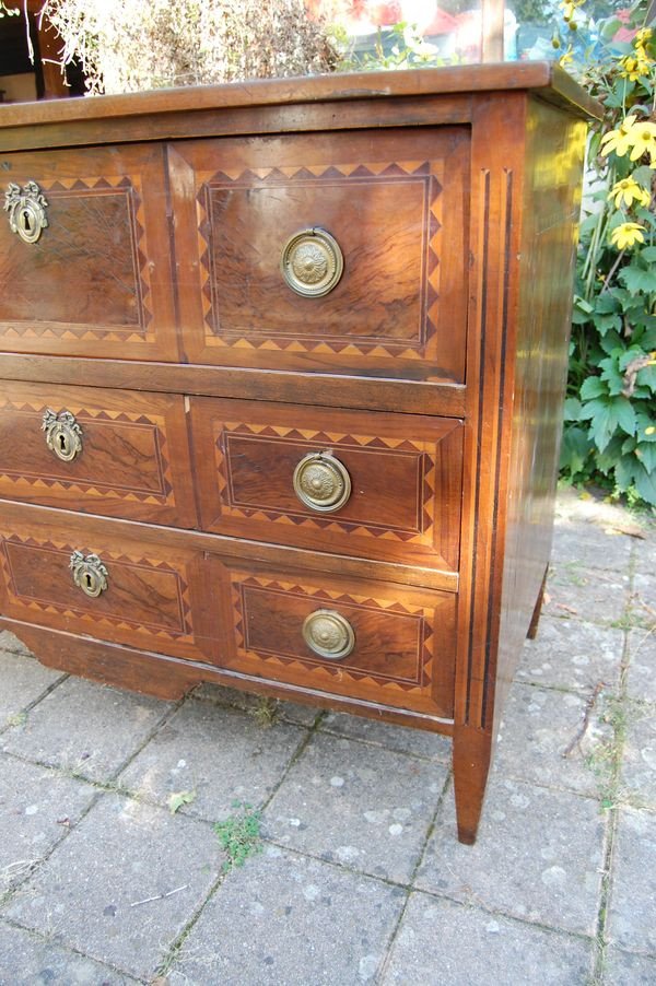 Commode Secrétaire D époque Louis XVI En Noyer Du 18e Siécle-photo-3