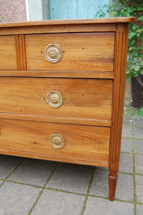 Louis XVI Period Commode In Walnut From The 18th Century-photo-3