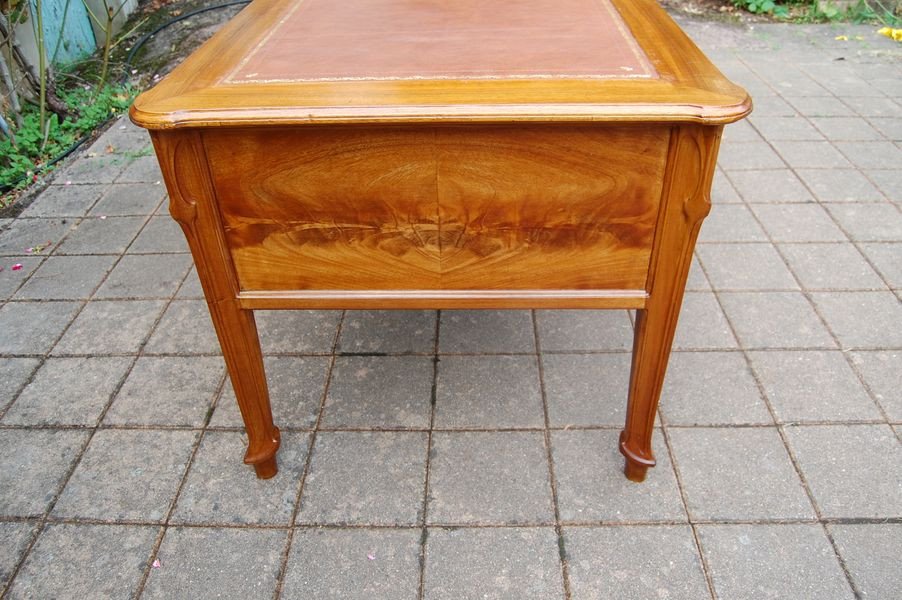 Large Art Nouveau Desk In Blond Mahogany From The 1900s-photo-7