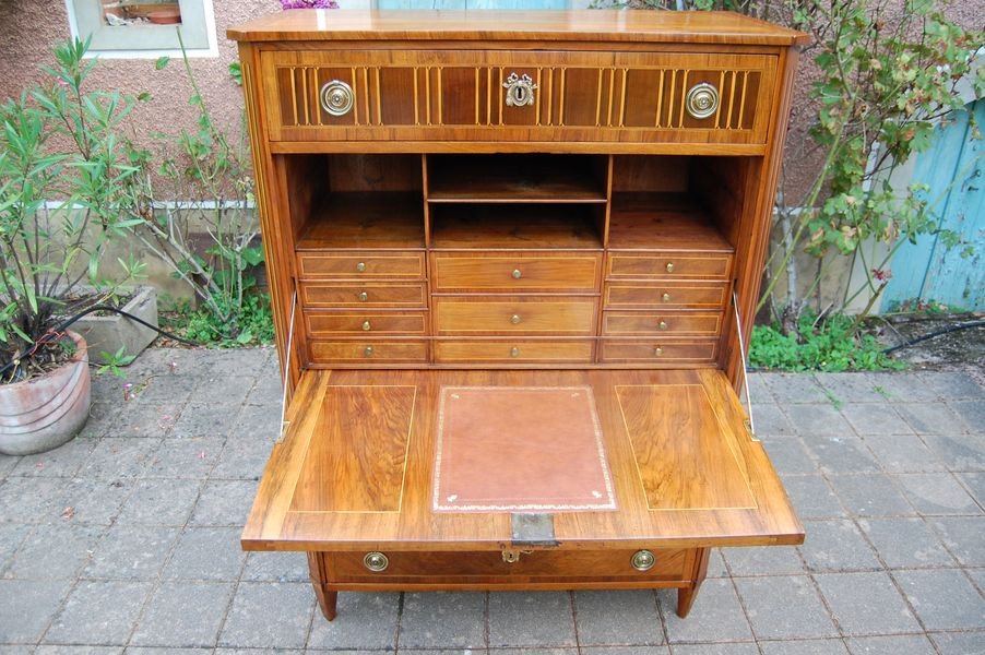 Louis XVI Period Walnut Secretary From The 18th Century-photo-2