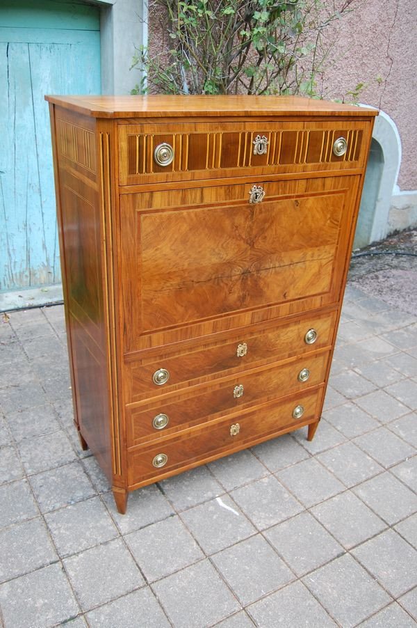 Louis XVI Period Walnut Secretary From The 18th Century-photo-3