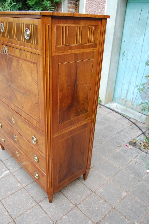 Louis XVI Period Walnut Secretary From The 18th Century-photo-3