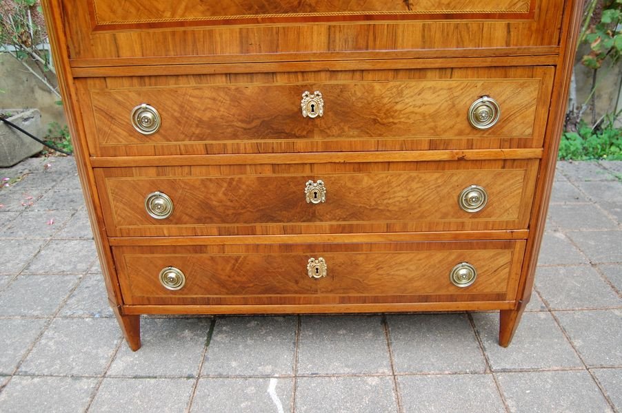 Louis XVI Period Walnut Secretary From The 18th Century-photo-4