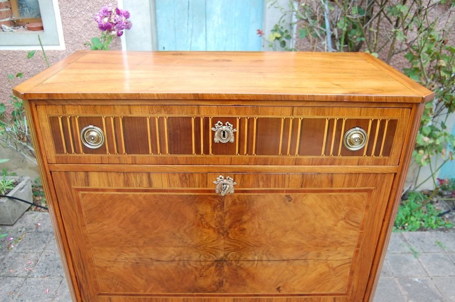 Louis XVI Period Walnut Secretary From The 18th Century-photo-5