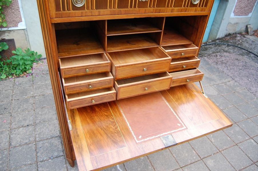 Louis XVI Period Walnut Secretary From The 18th Century-photo-8