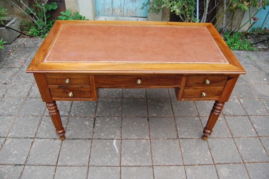 Louis Philippe Period Walnut Desk From The 19th Century-photo-2