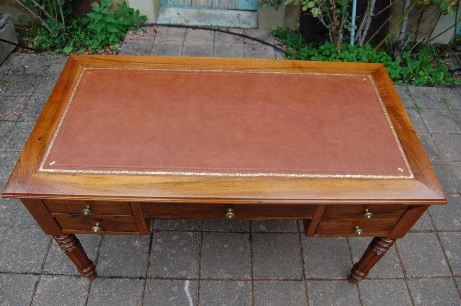 Louis Philippe Period Walnut Desk From The 19th Century-photo-3