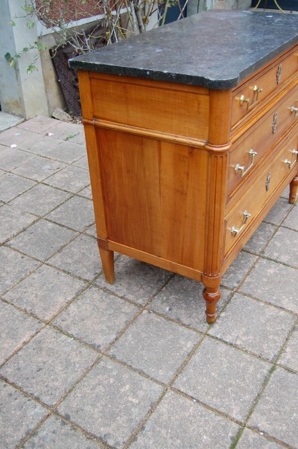 Small Louis XVI Period Chest Of Drawers In Cherry Wood From The 18th Century-photo-4