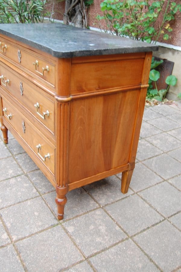 Small Louis XVI Period Chest Of Drawers In Cherry Wood From The 18th Century-photo-1