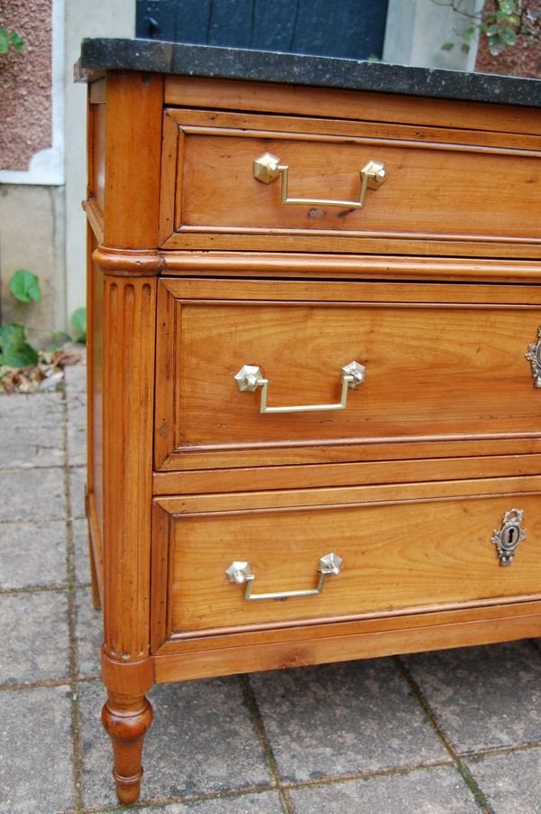 Small Louis XVI Period Chest Of Drawers In Cherry Wood From The 18th Century-photo-3