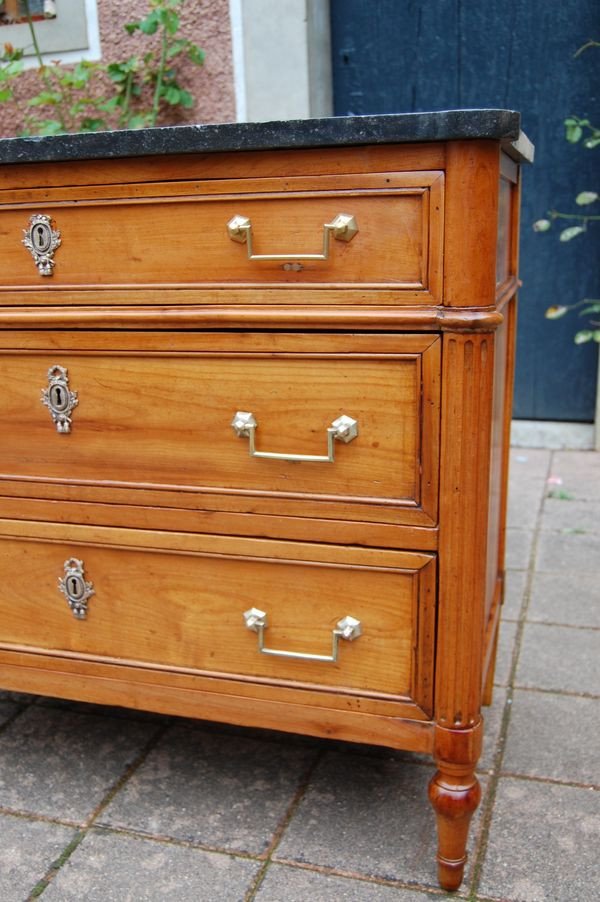 Small Louis XVI Period Chest Of Drawers In Cherry Wood From The 18th Century-photo-4