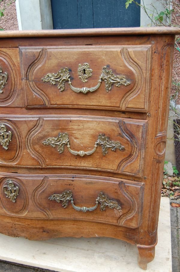 Louis XV Period Chest Of Drawers In Walnut From The 18th Century-photo-2