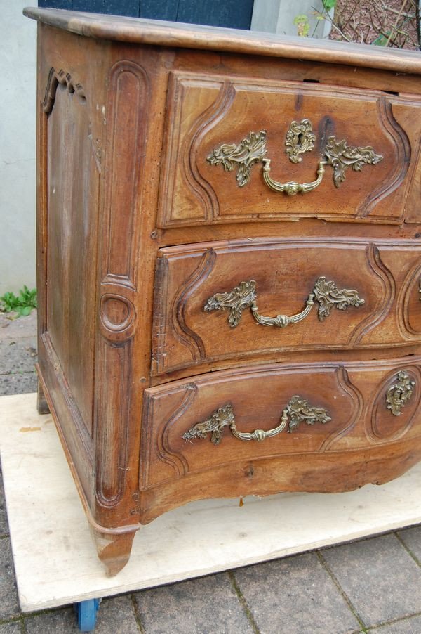 Louis XV Period Chest Of Drawers In Walnut From The 18th Century-photo-3