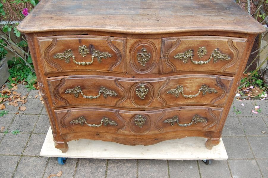 Louis XV Period Chest Of Drawers In Walnut From The 18th Century-photo-4