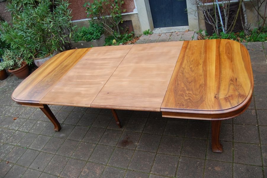 Art Nouveau Period Extendable Table In Walnut From The 1900s, Nancy School-photo-6