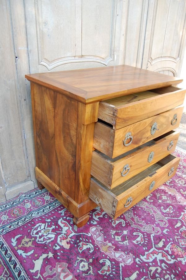 Commode D époque Restauration En Noyer Du 19e Siécle-photo-4