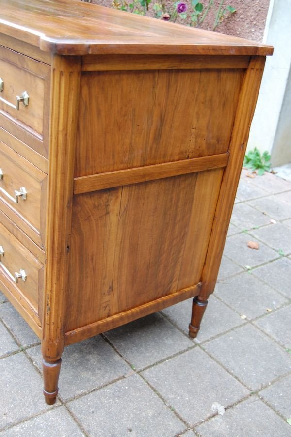 Louis XVI Period Chest Of Drawers In Walnut From The 18th Century-photo-1