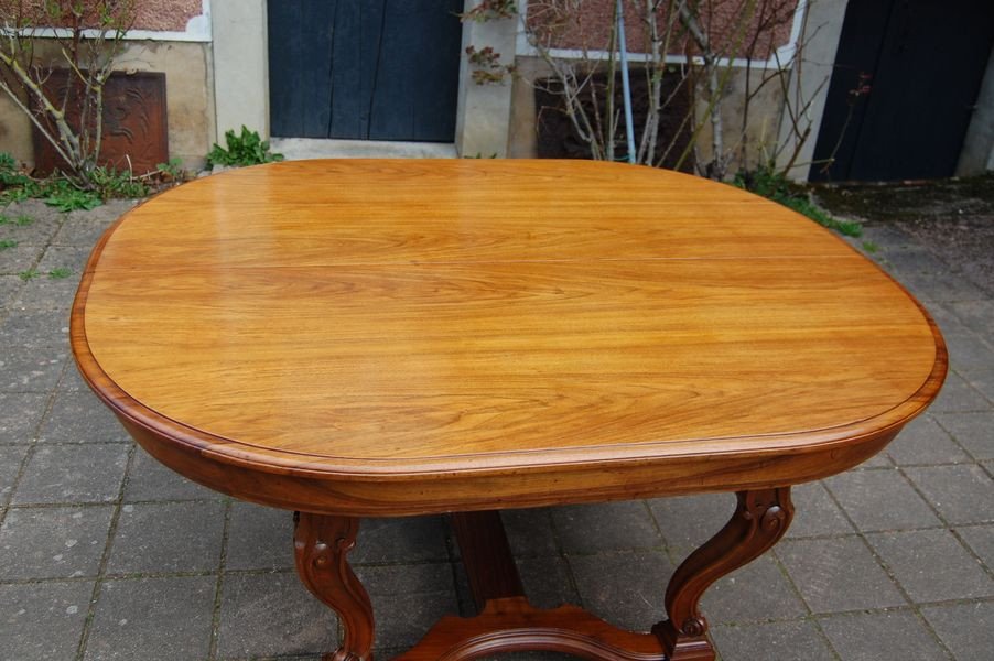 Napoleon III Walnut Table, Late 19th Century, 18 Place Settings, 5 Extensions-photo-3