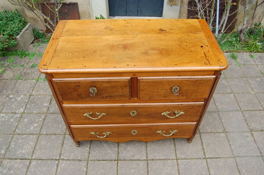 18th Century Louis XV Louis XVI Transition Chest Of Drawers In Walnut-photo-2