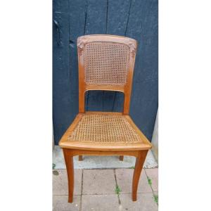 Six Art Nouveau Walnut Chairs From The 1900s